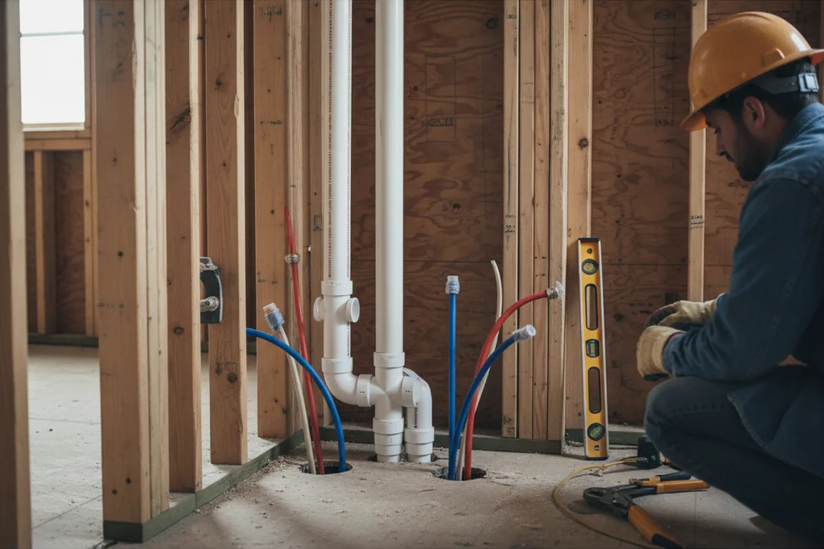 Drain and supply rough-in during Leak Detection in Park Ridge