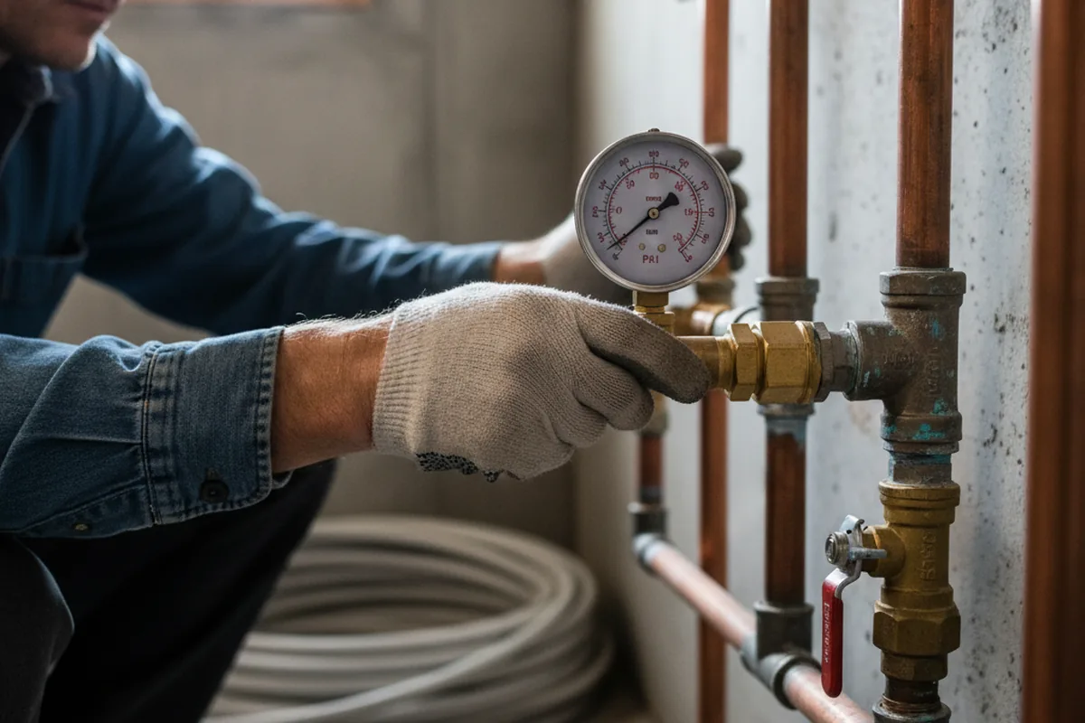 Pressure testing a repaired line during Water Line Repair in Park Ridge